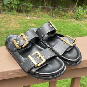 All Saints | Shoes | Allsaints Black Mae Leather Sandals | Poshmark
